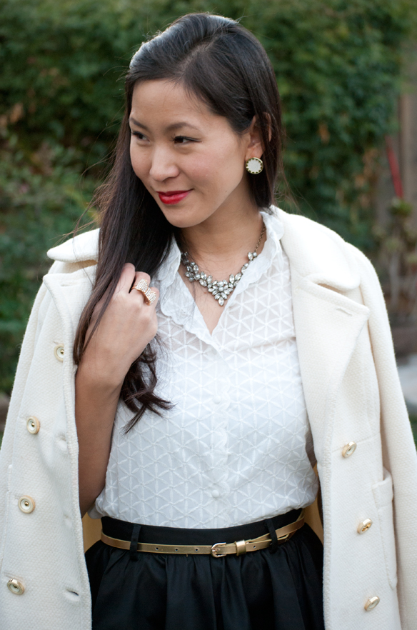 Rhinestone Statement Necklace and House of Harlow sunburst earrings