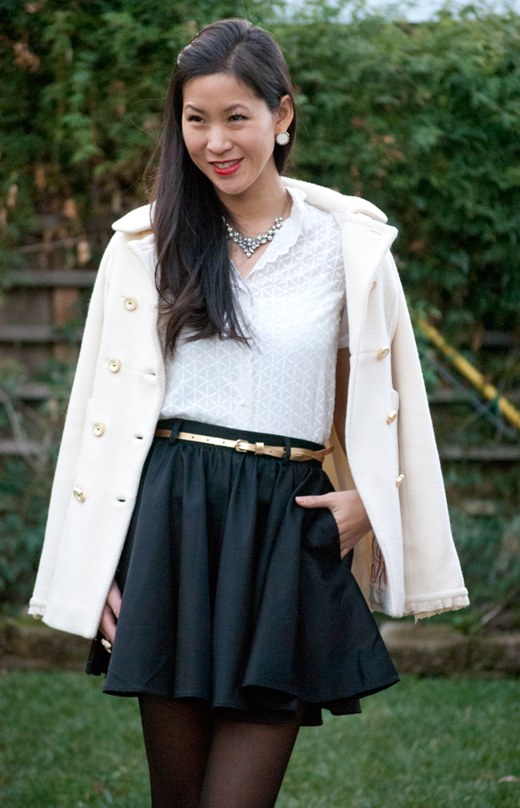 Top Shop Blouse and Skater Skirt - Holiday Party Outfit