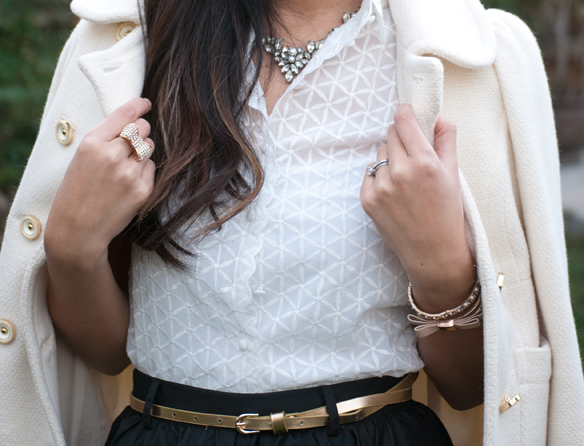 Topshop Embroidered White Blouse