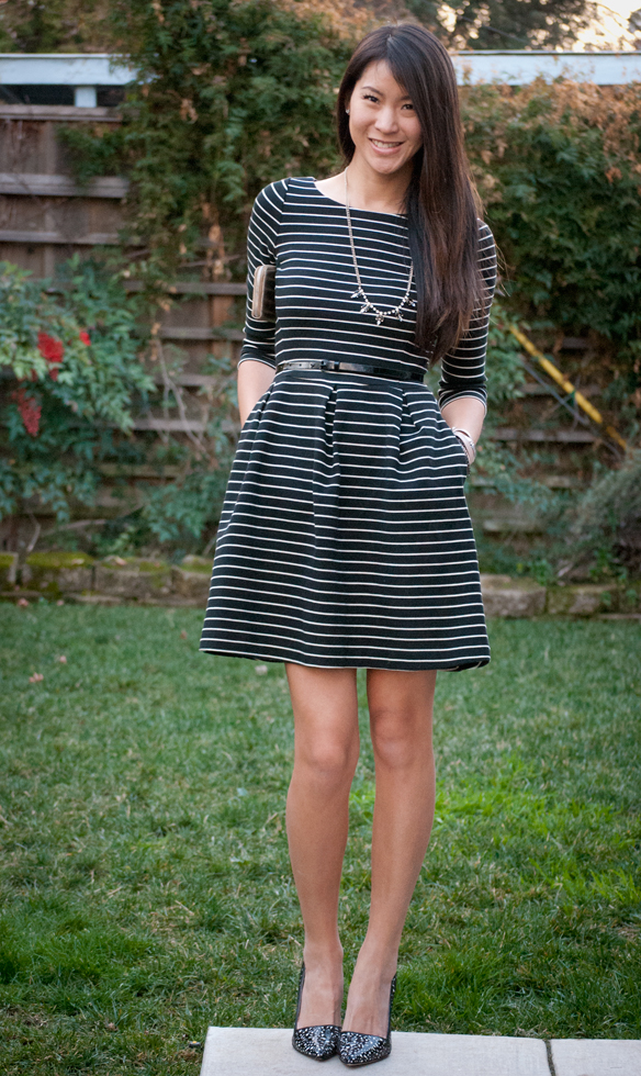 Banana Republic Fit Flare Striped Dress