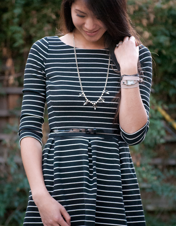 Banana Republic Fit Flare Striped Dress