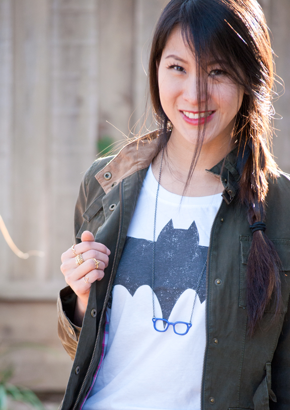 Batman Logo Shirt with Field Jacket - Casual Geek Outfit