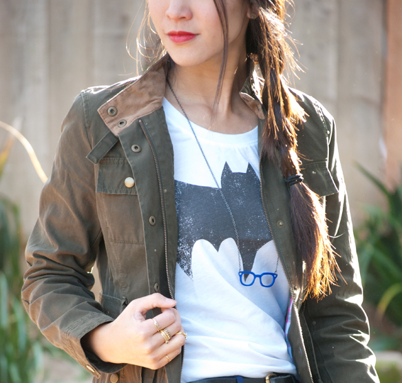 Batman Logo Shirt with Field Jacket - Casual Geek Outfit