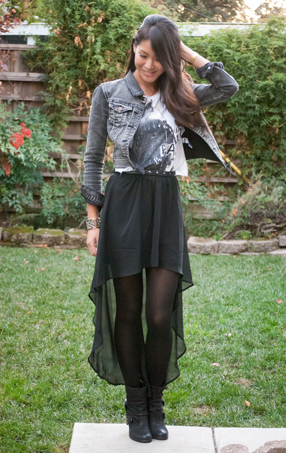 Shark Top and Hi Lo Chiffon Skirt