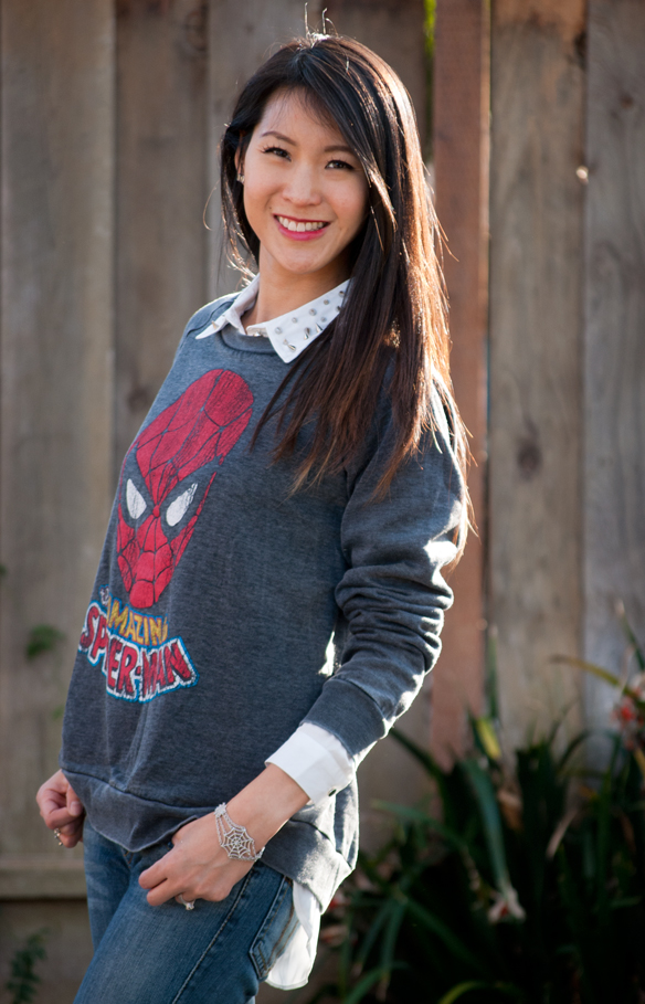 Marvel spiderman sweatshirt outfit