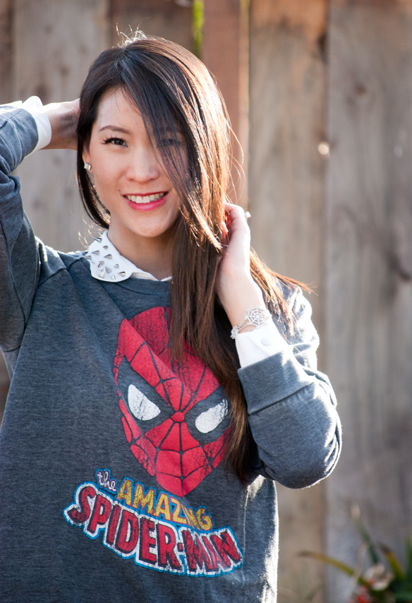 Marvel spiderman sweatshirt outfit