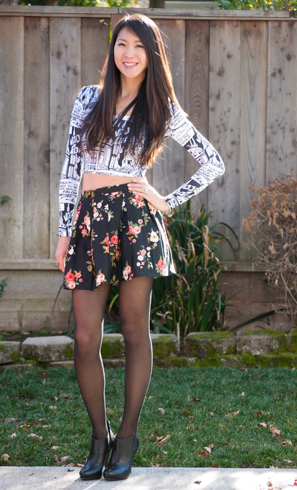 Star Wars Crop top and floral skirt outfit