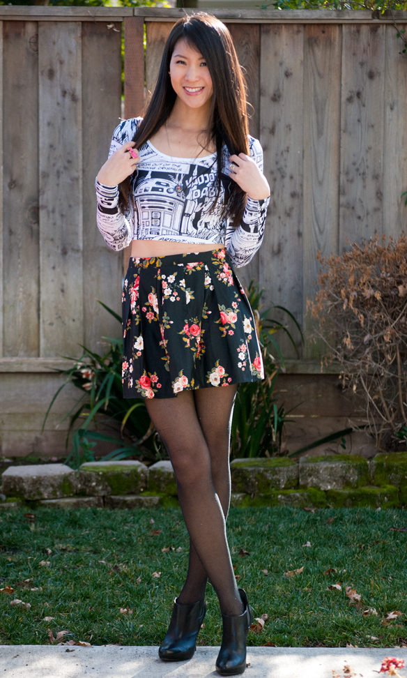 Star Wars Crop top and floral skirt outfit