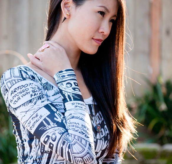 Metal Haven Skull Earrings and Star Wars Crop Top