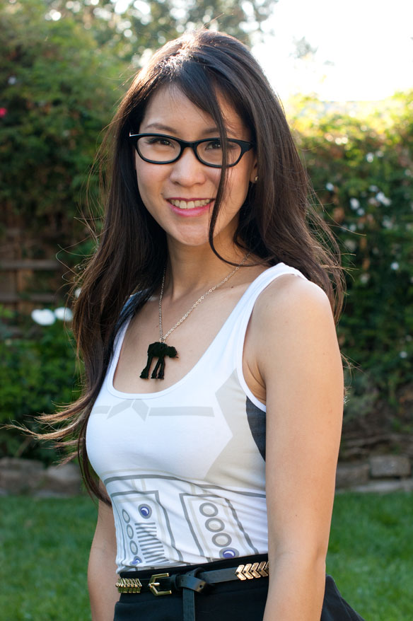 Stormtrooper tank top and mini skirt outfit