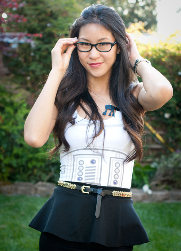 Stormtrooper tank top and mini skirt outfit