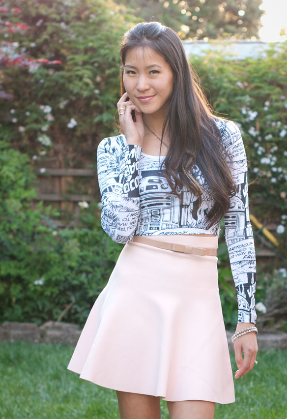 Star Wars Crop Top and BCBGMaxazria Skirt