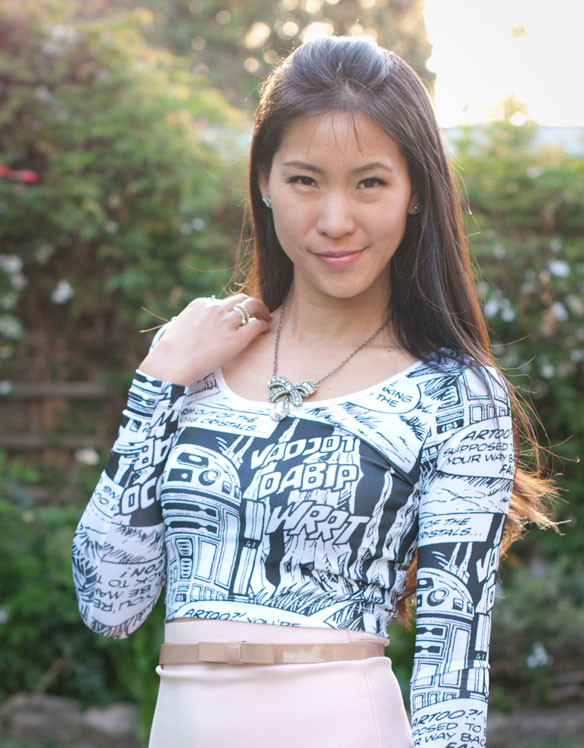 Star Wars Crop Top and BCBGMaxazria Skirt 