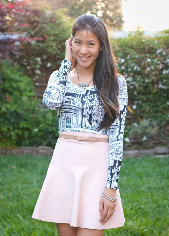 Star Wars Crop Top and BCBGMaxazria Skirt 