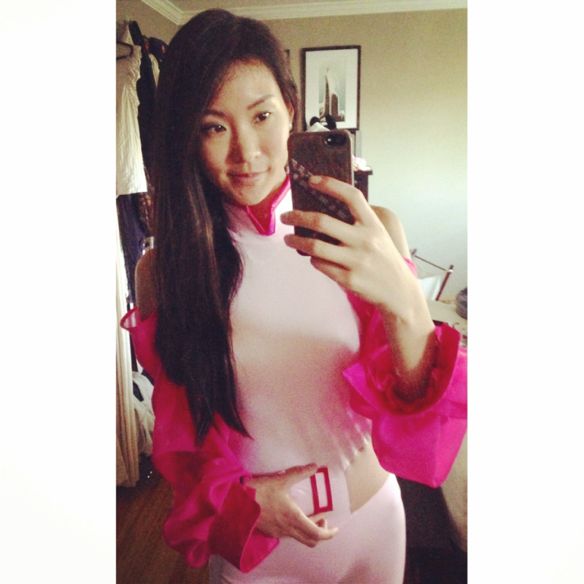 80s psylocke cosplay - pink suit