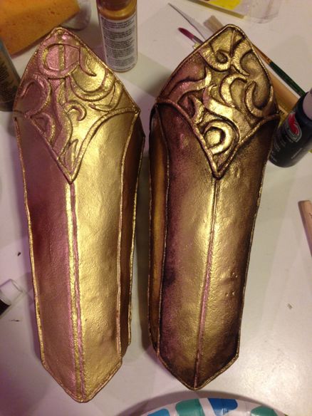 Painting Worbla arm guards