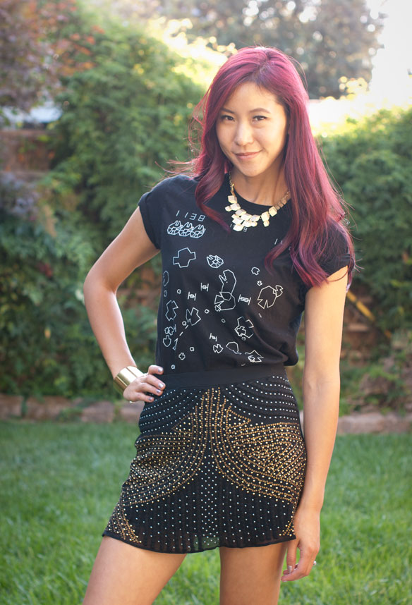 Super 7 Star Wars Arcade Shirt and Nasty Gal Beaded Skirt