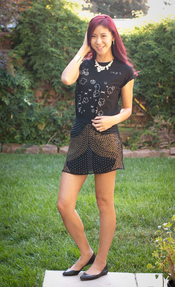 Super 7 Star Wars Arcade Shirt and Nasty Gal Beaded Skirt