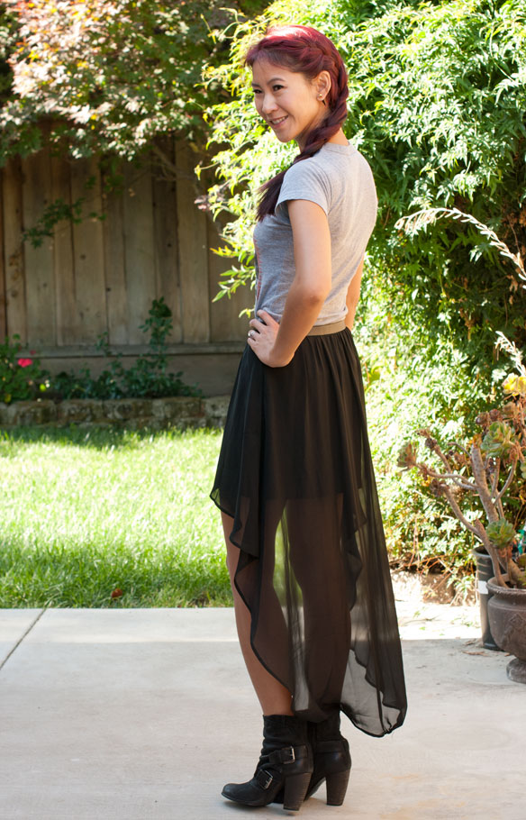 Junk Food Vader tee with hi-low skirt