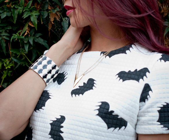 Bat Print Top and Skirt Dress