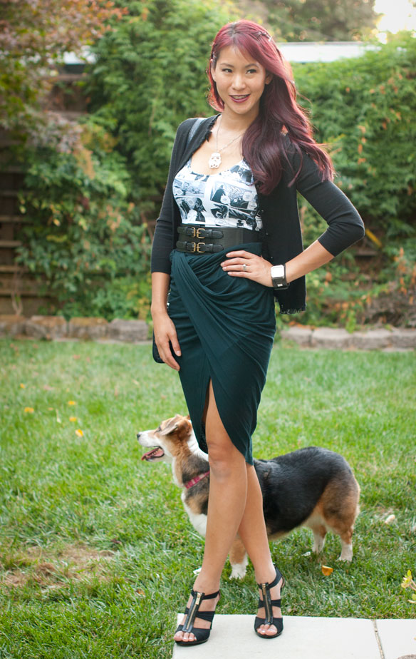 Star Wars Manga Dress and Helmut Lang Asymmetrical Wrap Skirt