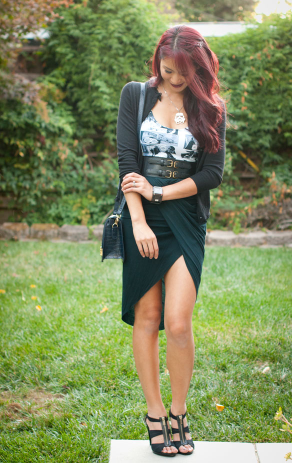 Star Wars Manga Dress and Helmut Lang Asymmetrical Wrap Skirt