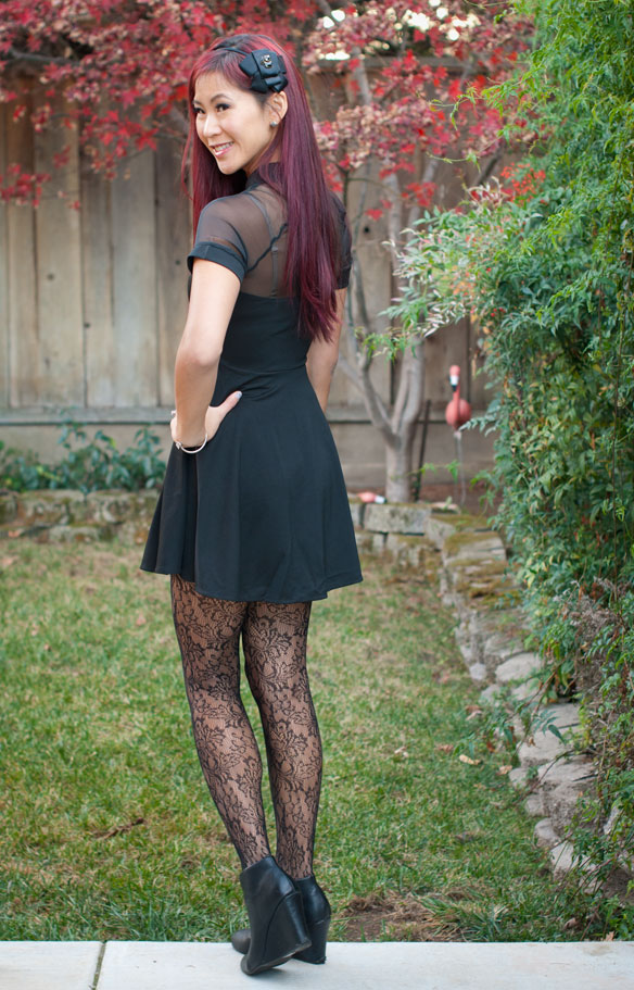 Sheer Sweetheart Dress and Lace Tights