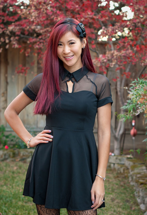 Sheer Sweetheart Dress and Bow Headband