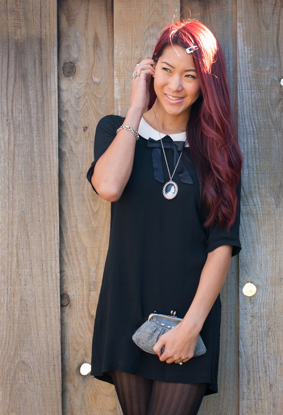 Peter Pan Collar Dress and Princess Leia Cameo Necklace