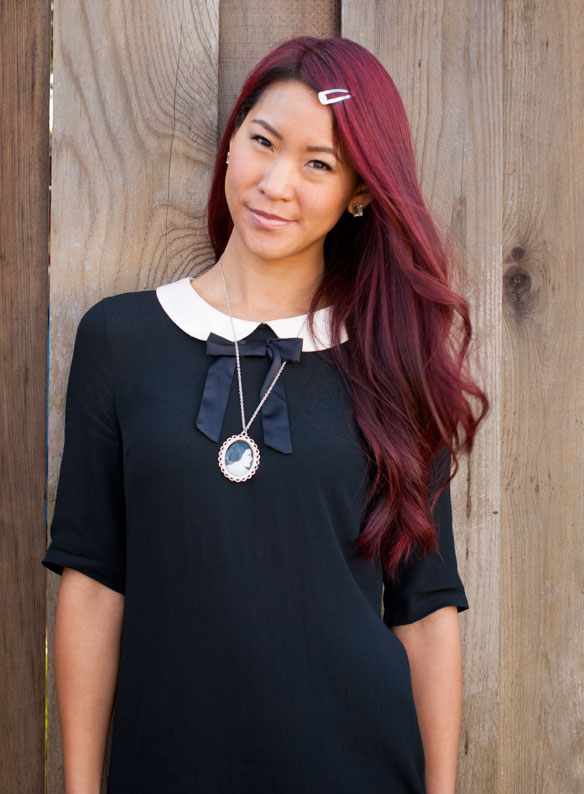 Peter Pan Collar Dress and Princess Leia Cameo Necklace