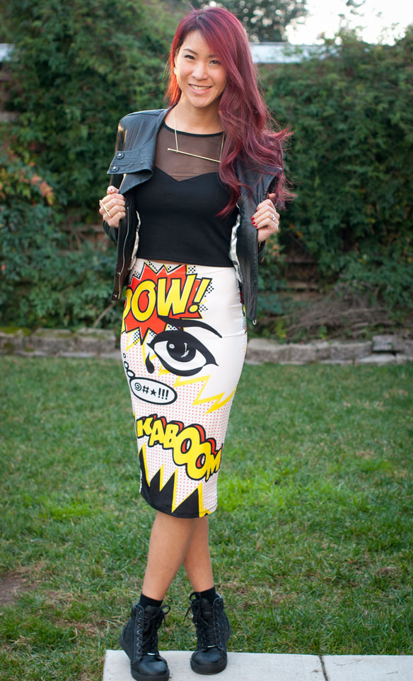 Top Shop POW Skirt with Sneakers