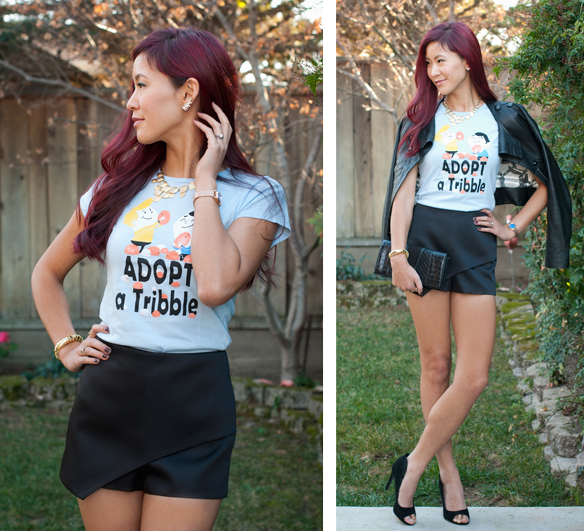 Tee Fury Adopt a Tribble Star Trek tee with Skort and Heels