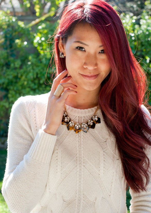 Madewell crop sweater and Jcrew Leopard Necklace