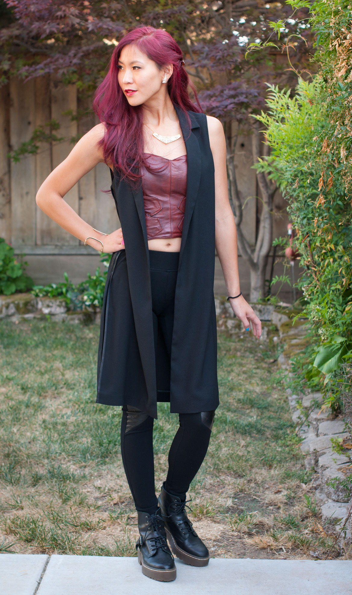 Leather Bustier and Leather Leggings