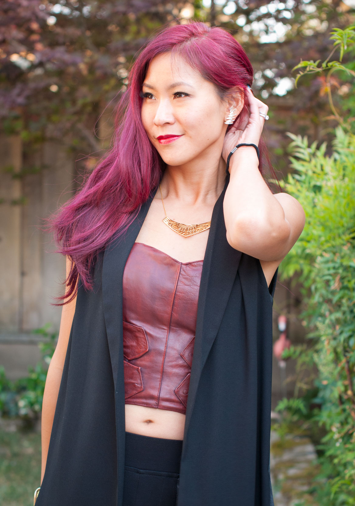 Leather Bustier and Leather Leggings