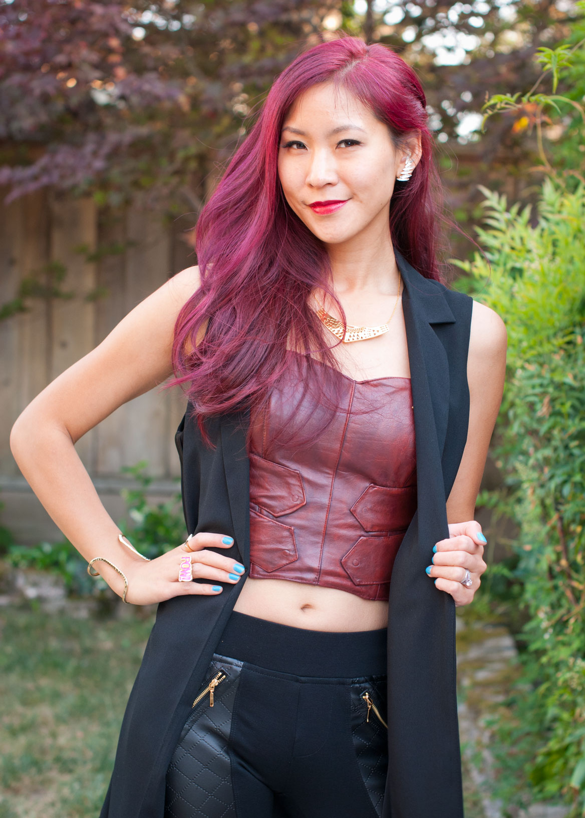 Leather Bustier and Leather Leggings