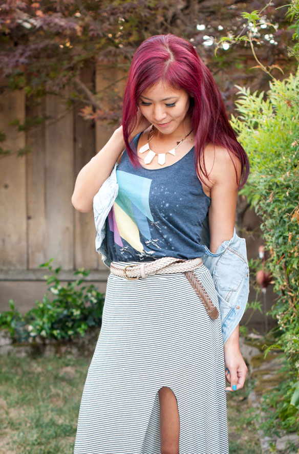 X-Wing Tank top and striped maxi skirt