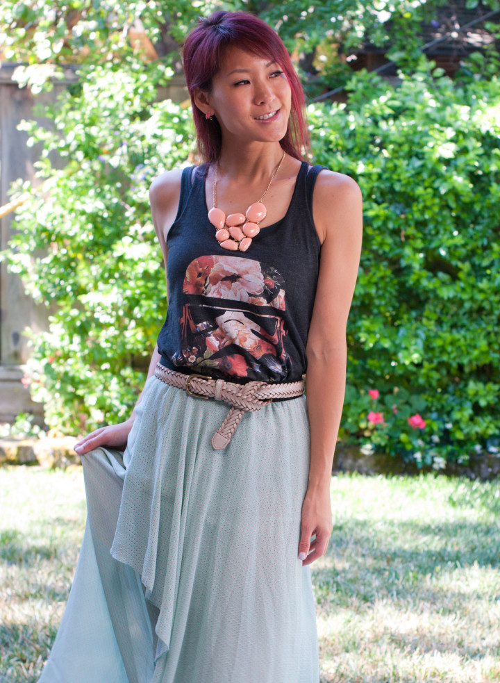 Stormtrooper floral tank and flowy skirt