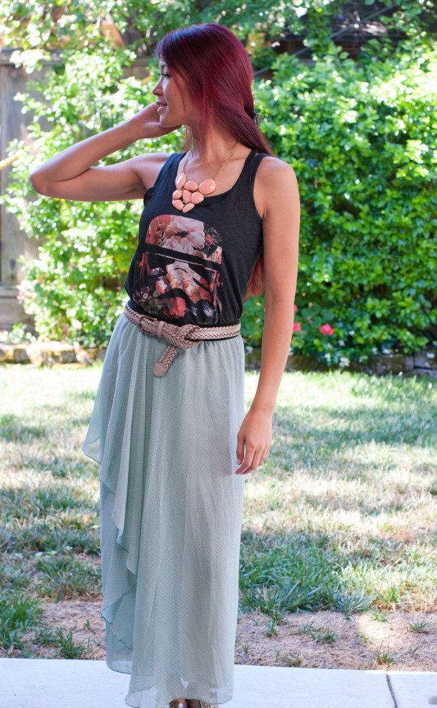 Stormtrooper floral tank and flowy skirt