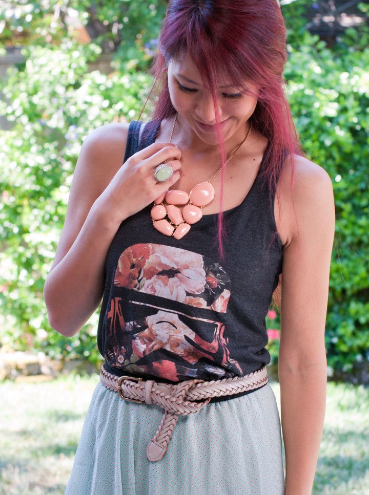 Stormtrooper floral tank and flowy skirt