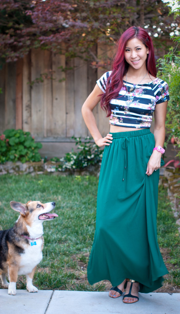 Floral Crop Top and Maxi Skirt