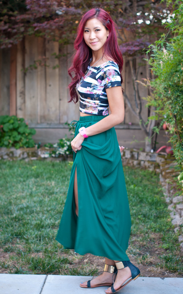 Floral Crop Top and Maxi Skirt