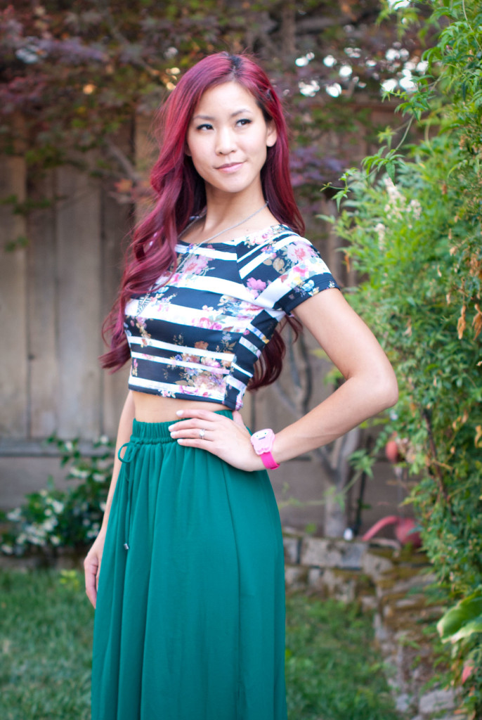 Floral Crop Top and Maxi Skirt