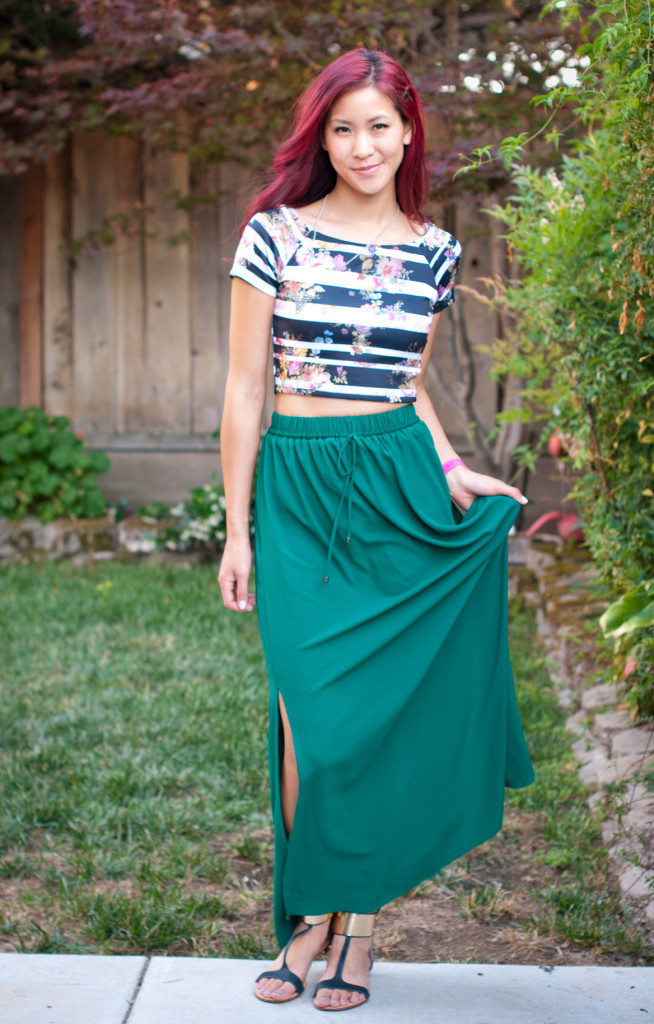 Floral Crop Top and Maxi Skirt