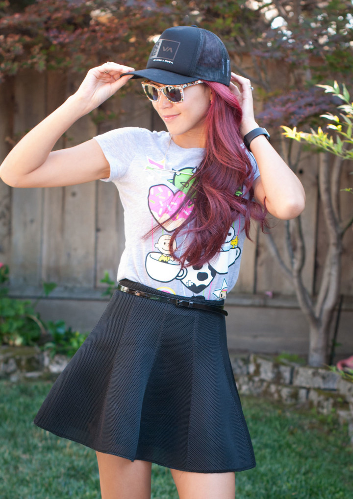 Tokidoki x peanuts SDCC shirt with Neoprene skirt