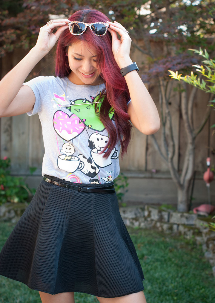 Tokidoki x peanuts SDCC shirt with Neoprene skirt