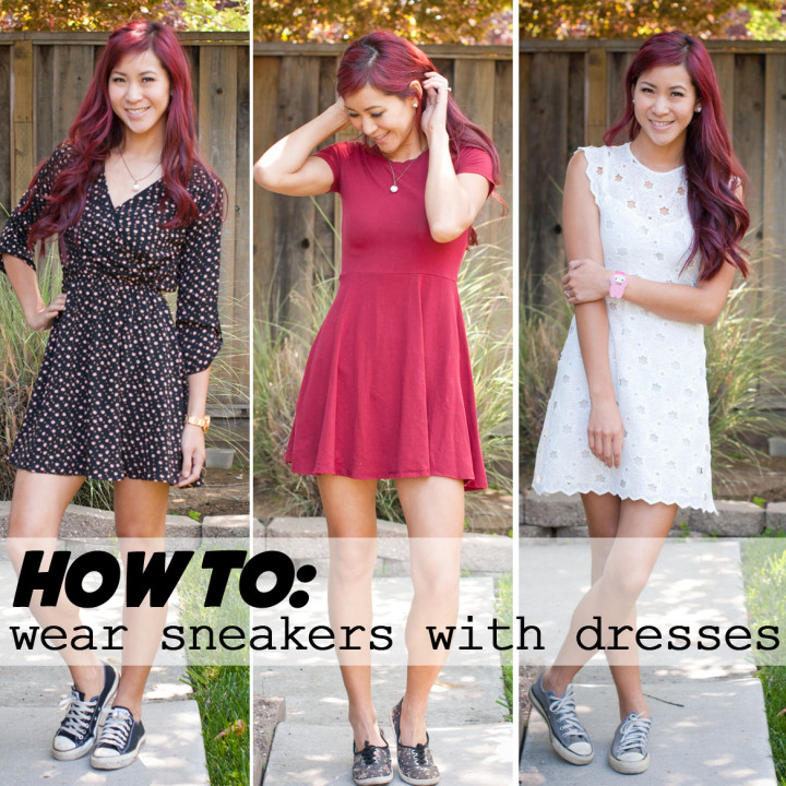 How to wear sneakers with dresses