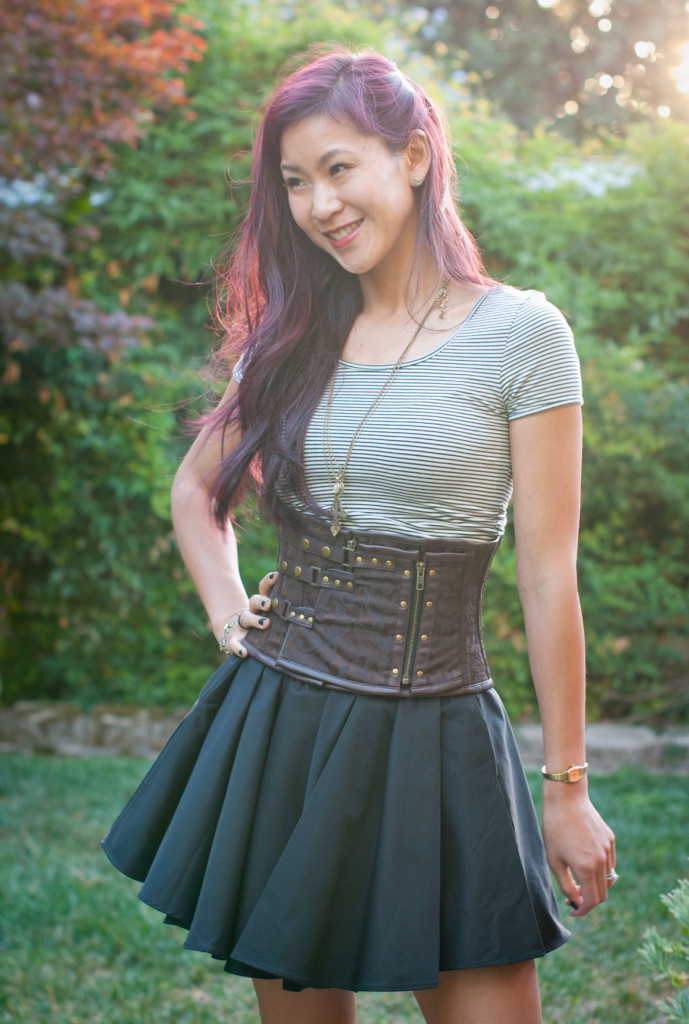 Everyday corset belt with skirt