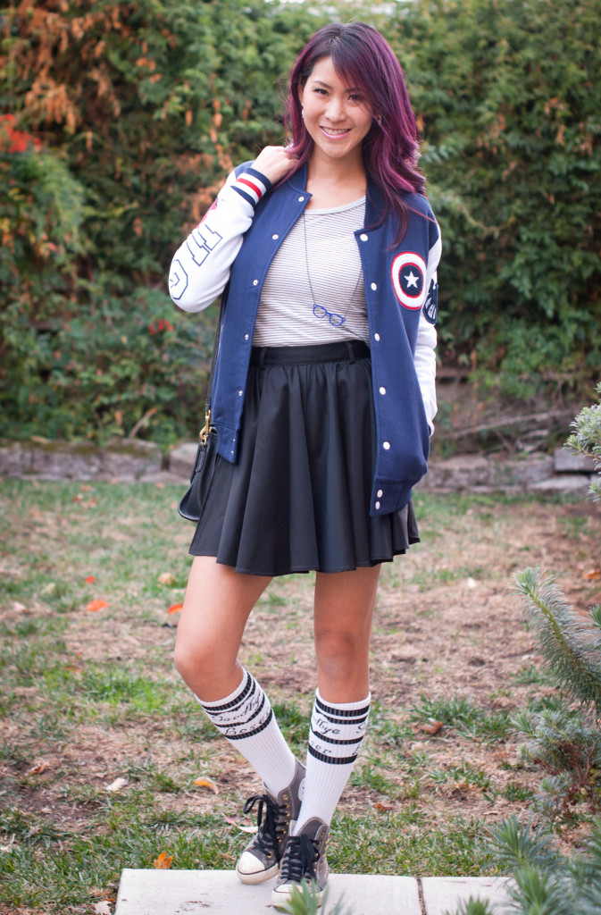 Captain America Varsity Jacket with Skirt