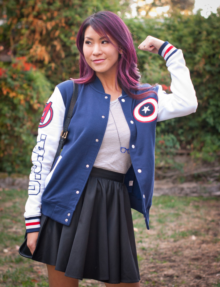 Captain America Varsity Jacket with Skirt